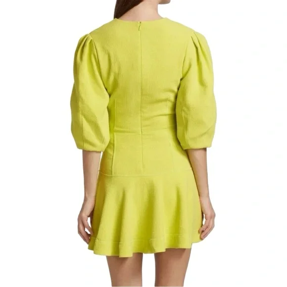 NWT Jonathan Simkhai Kayleigh Textured Ripple Crepe V Neck Dress - Picture 2 of 6